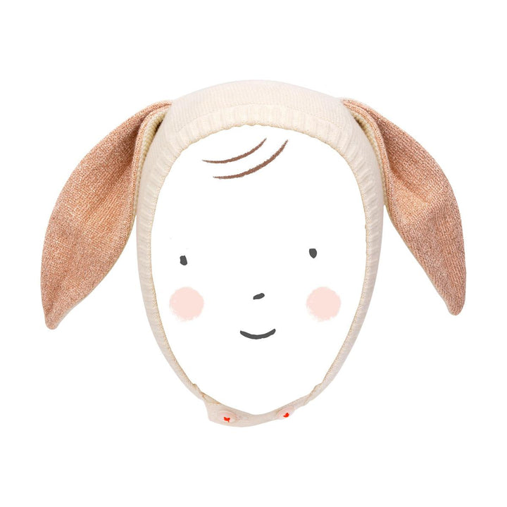 Peach Sparkle Bunny Baby Bonnet | Meri Meri Baby Gifts Peach Sparkle Bunny Baby Bonnet
