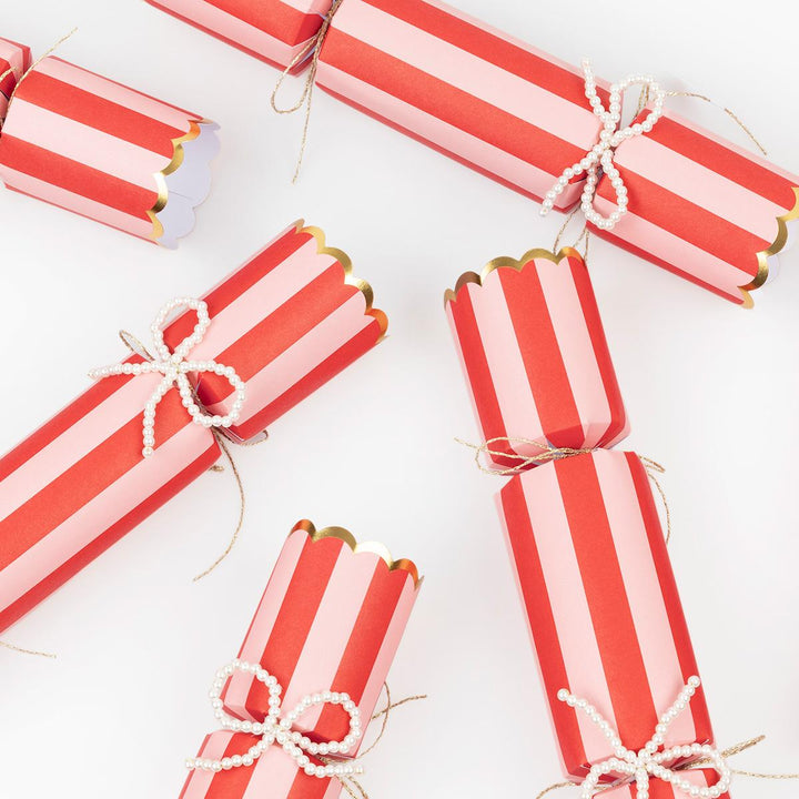 Pearl Bow Christmas Crackers x 6 | Meri Meri christmas crackers Pearl Bow Christmas Crackers x 6