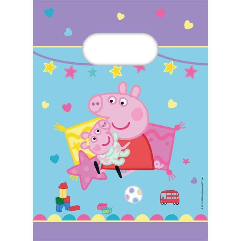 Peppa Pig Paper Party Bags x 4 - Made With Love Party Bags Peppa Pig Paper Party Bags x 4