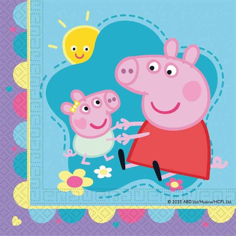 Peppa Pig Party Napkins x 20 - Made With Love Paper Napkins Peppa Pig Party Napkins x 20