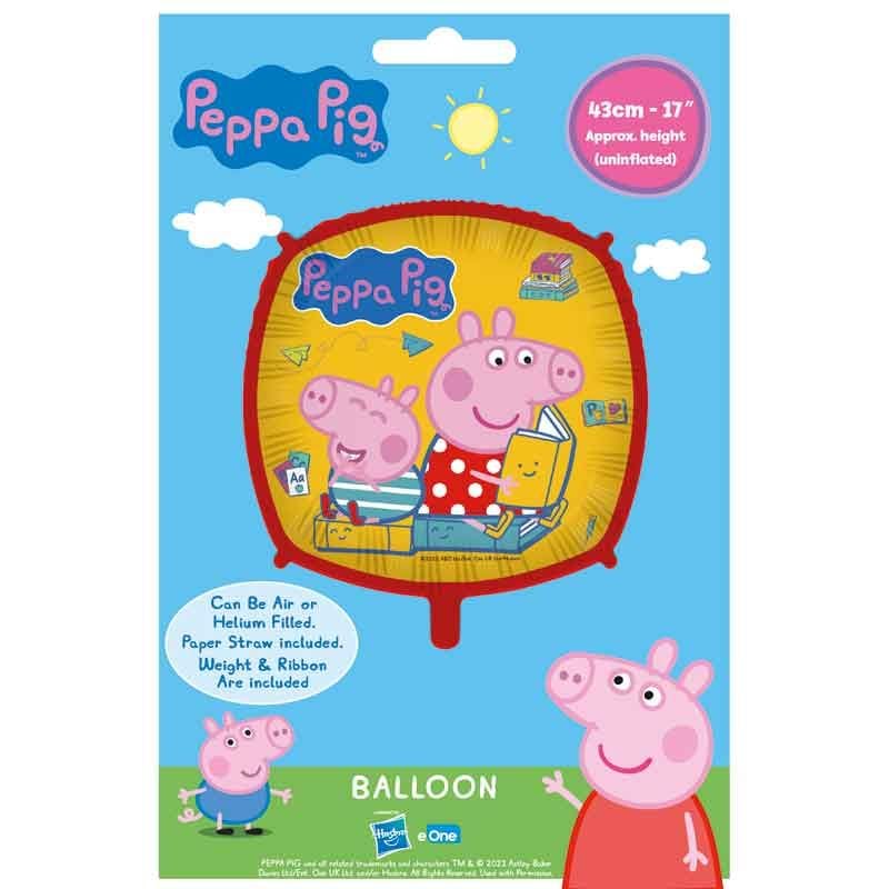Peppa Pig Square Foil Balloon 18inch Foil Balloon Peppa Pig Square Foil Balloon - 18inch