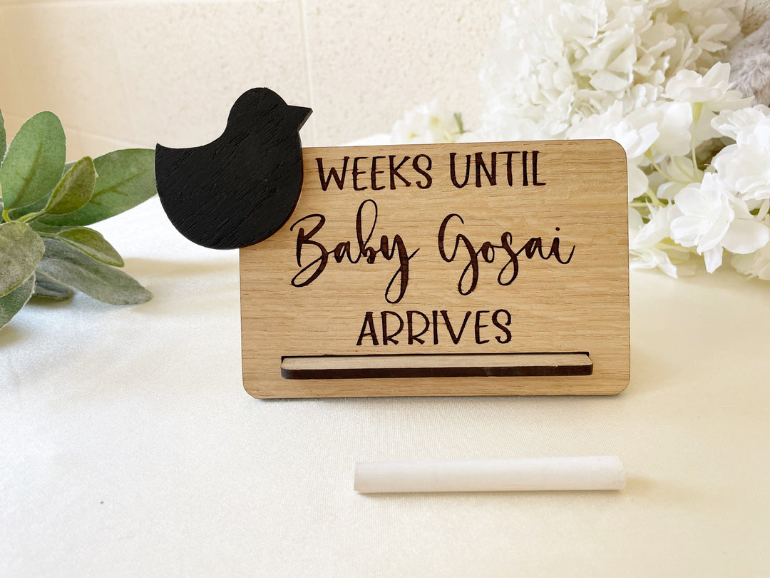Decor Personalised Baby Arrival Countdown Plaque