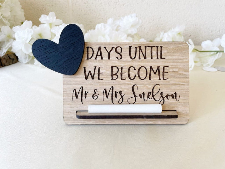 Decor Personalised Wedding Countdown Plaque