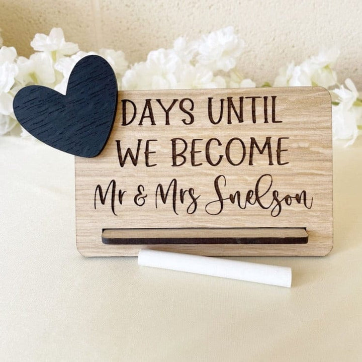Decor Personalised Wedding Countdown Plaque