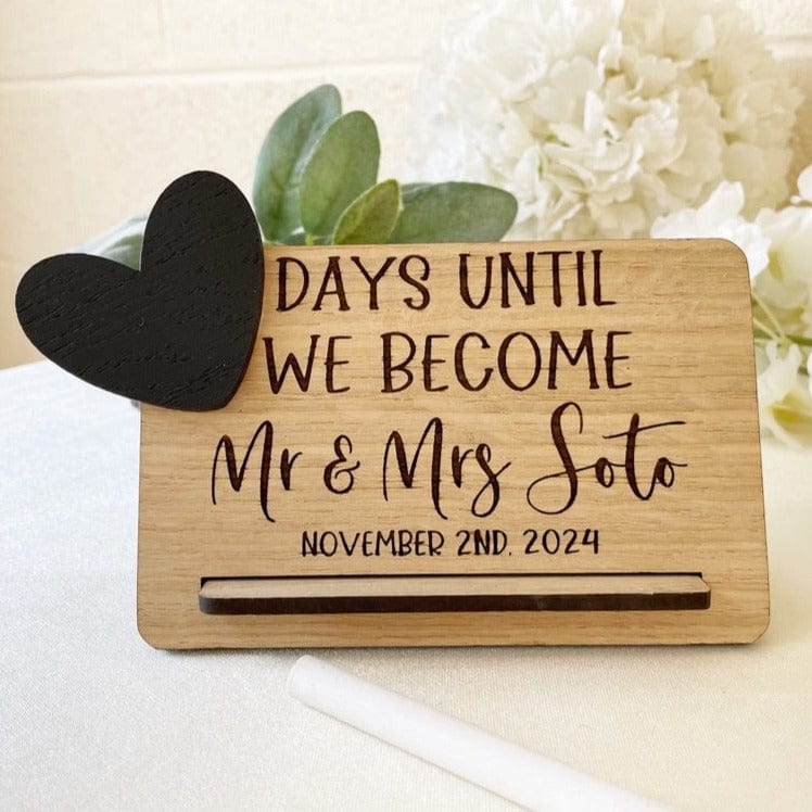 Decor Personalised Wedding Date Countdown Sign