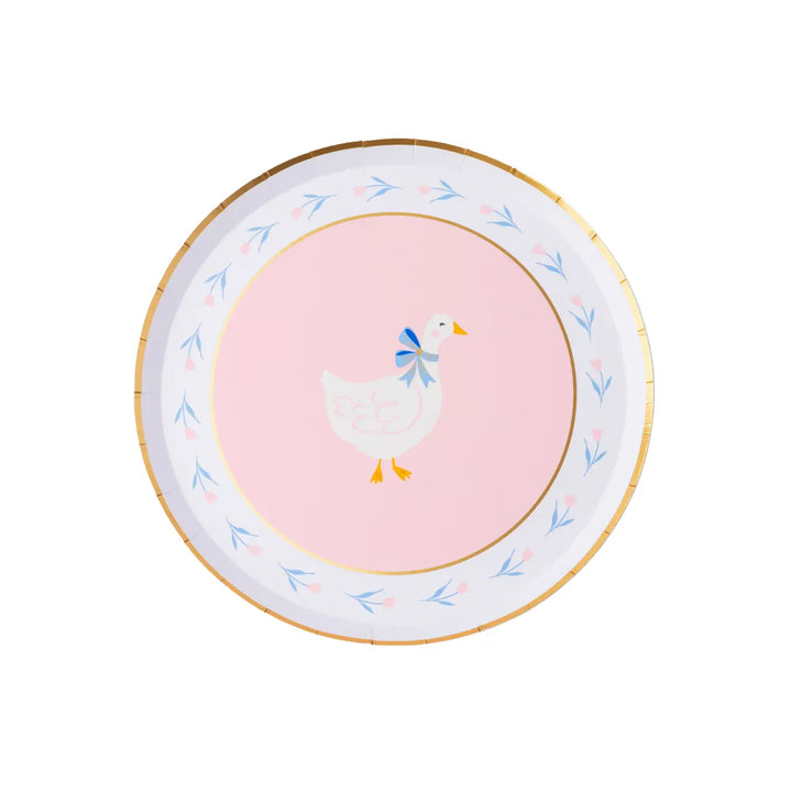 Petal Pink Sweet Goose Small Party Plates x 8 Disposable Plates Petal Pink Sweet Goose Small Party Plates x 8