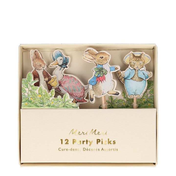 Peter Rabbit &amp; Friends Party Picks x 12 | Meri Meri UK Cake Decorating Supplies Peter Rabbit™ &amp; Friends Party Picks x 12