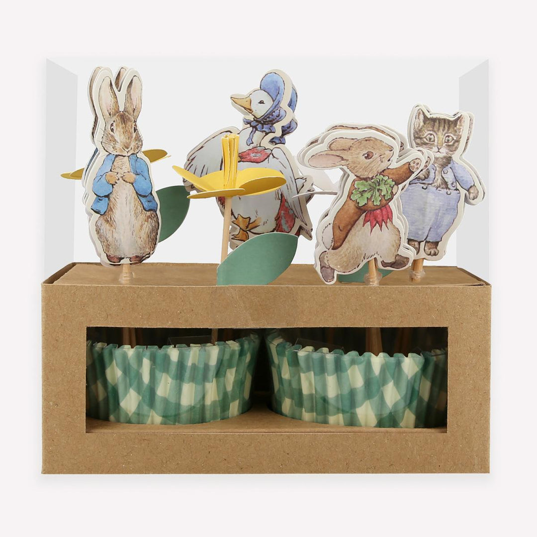 Peter Rabbit In The Garden Cupcake Kit x 24 | Meri Meri UK Cake Decorating Supplies Peter Rabbit™ In The Garden Cupcake Kit x 24 toppers