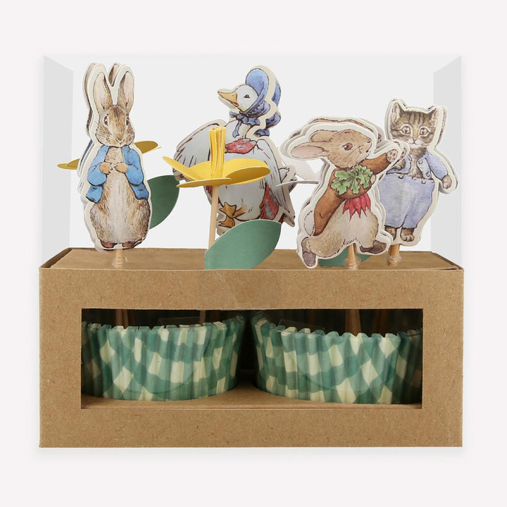 Peter Rabbit In The Garden Cupcake Kit x 24 | Meri Meri UK Cake Decorating Supplies Peter Rabbit™ In The Garden Cupcake Kit x 24 toppers