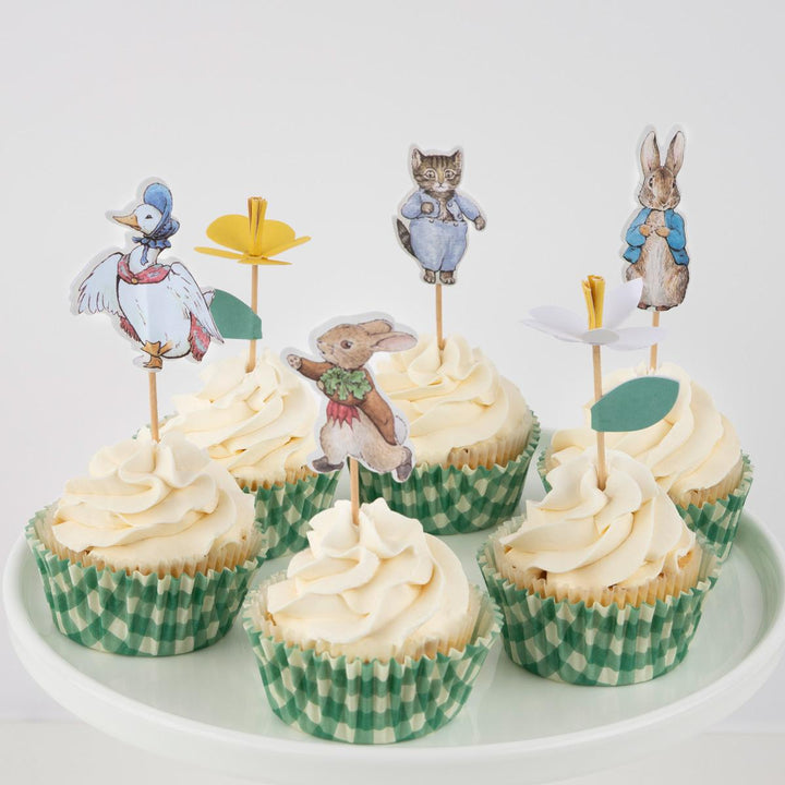 Peter Rabbit In The Garden Cupcake Kit x 24 | Meri Meri UK Cake Decorating Supplies Peter Rabbit™ In The Garden Cupcake Kit x 24 toppers