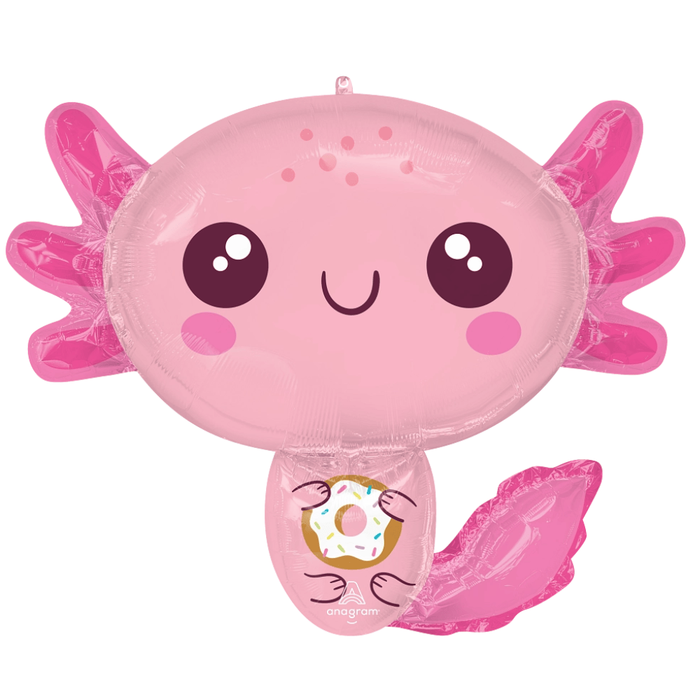 Pink Axolotl Foil Balloon - Axolotl Party Balloons Foil Balloon Pink Axolotl Foil Balloon