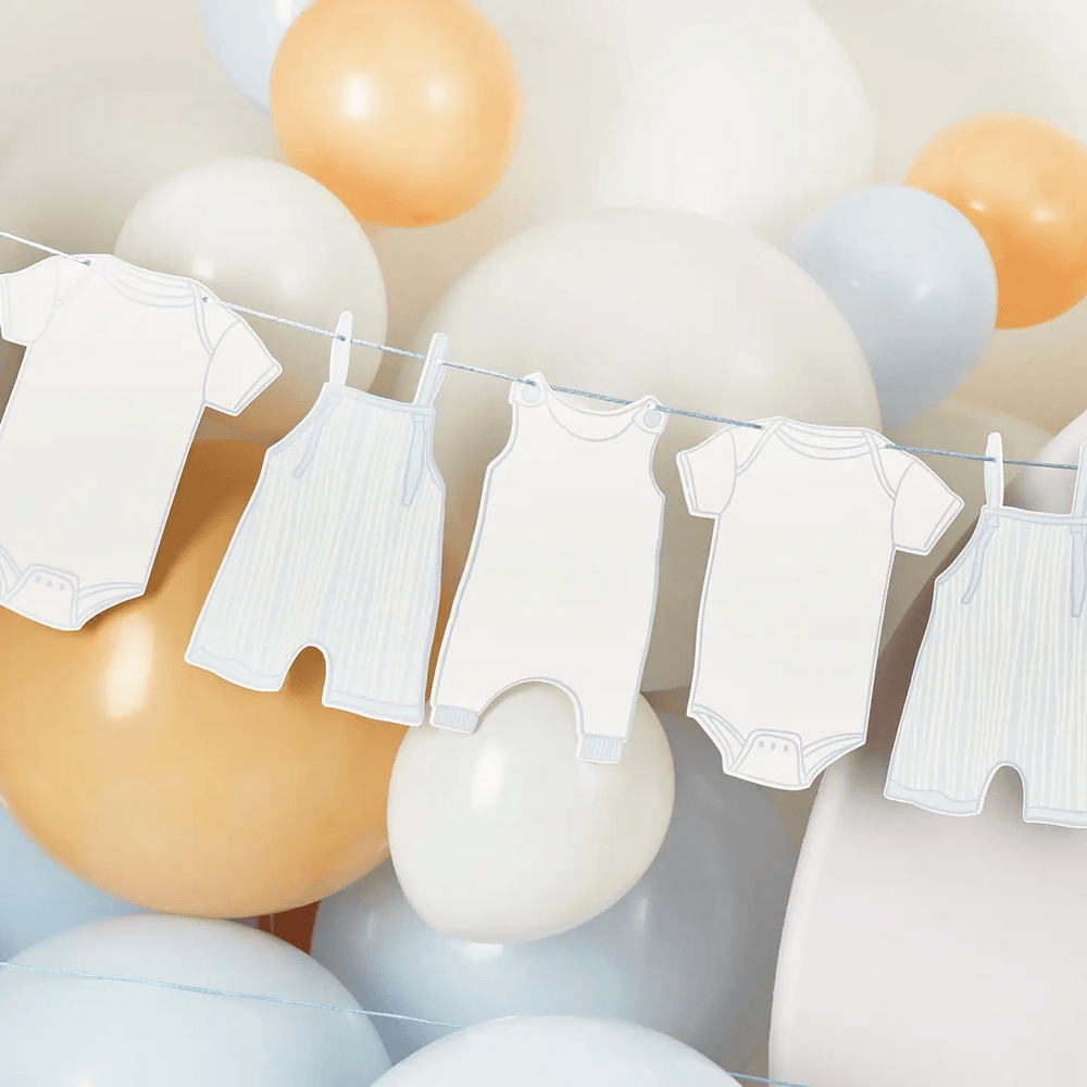 Pink Blue Grow Card Garland - 2.5m - Baby Shower Supplies Bunting Blue Baby Grow Garland - 2.5m