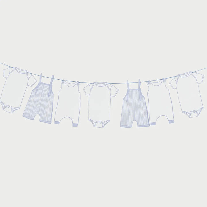 Pink Blue Grow Card Garland - 2.5m - Baby Shower Supplies Bunting Blue Baby Grow Garland - 2.5m