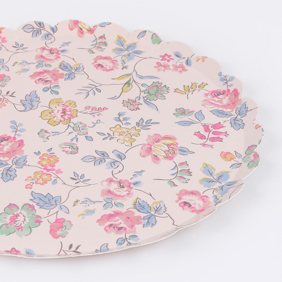 Pink Chintz Dinner Party Plates x 8 | Meri Meri party plates Pink Chintz Dinner Party Plates x 8