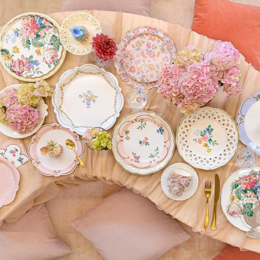 Pink Chintz Dinner Party Plates x 8 | Meri Meri party plates Pink Chintz Dinner Party Plates x 8
