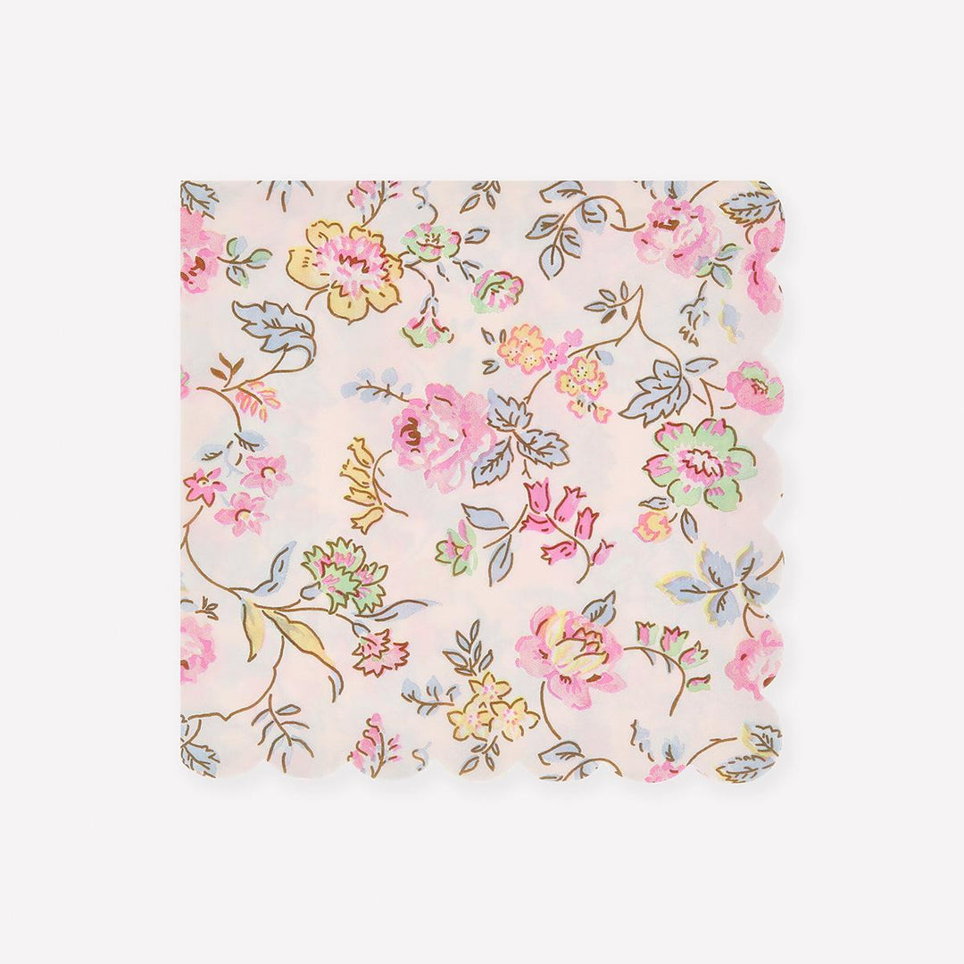 Pink Chintz Large Party Napkins x 16 | Meri Meri party napkins Pink Chintz Large Party Napkins x 16
