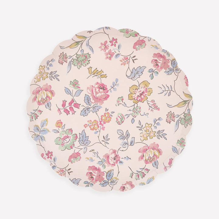 Pink Chintz Side Party Plates x 8 | Meri Meri party plates Pink Chintz Side Party Plates x 8