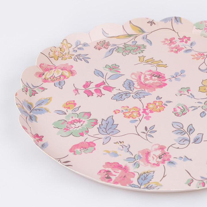 Pink Chintz Side Party Plates x 8 | Meri Meri party plates Pink Chintz Side Party Plates x 8