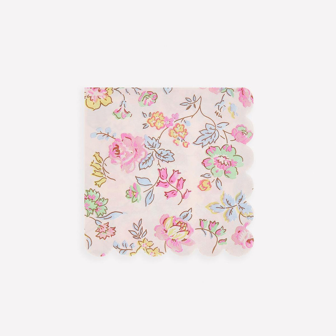 Pink Chintz Small Party Napkins x 16 | Meri Meri party napkins Pink Chintz Small Party Napkins x 16