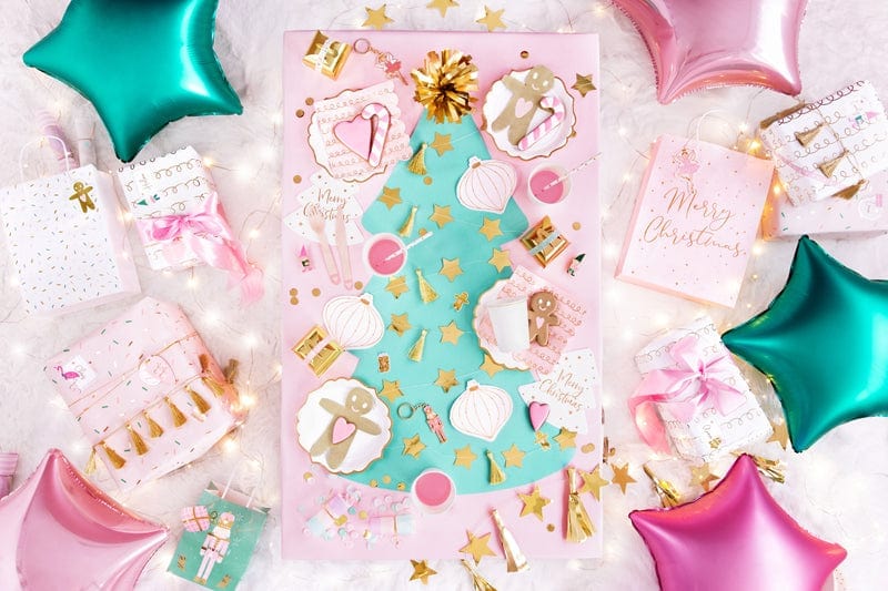 christmas tags Pink Christmas Gift Tag Stickers x 24