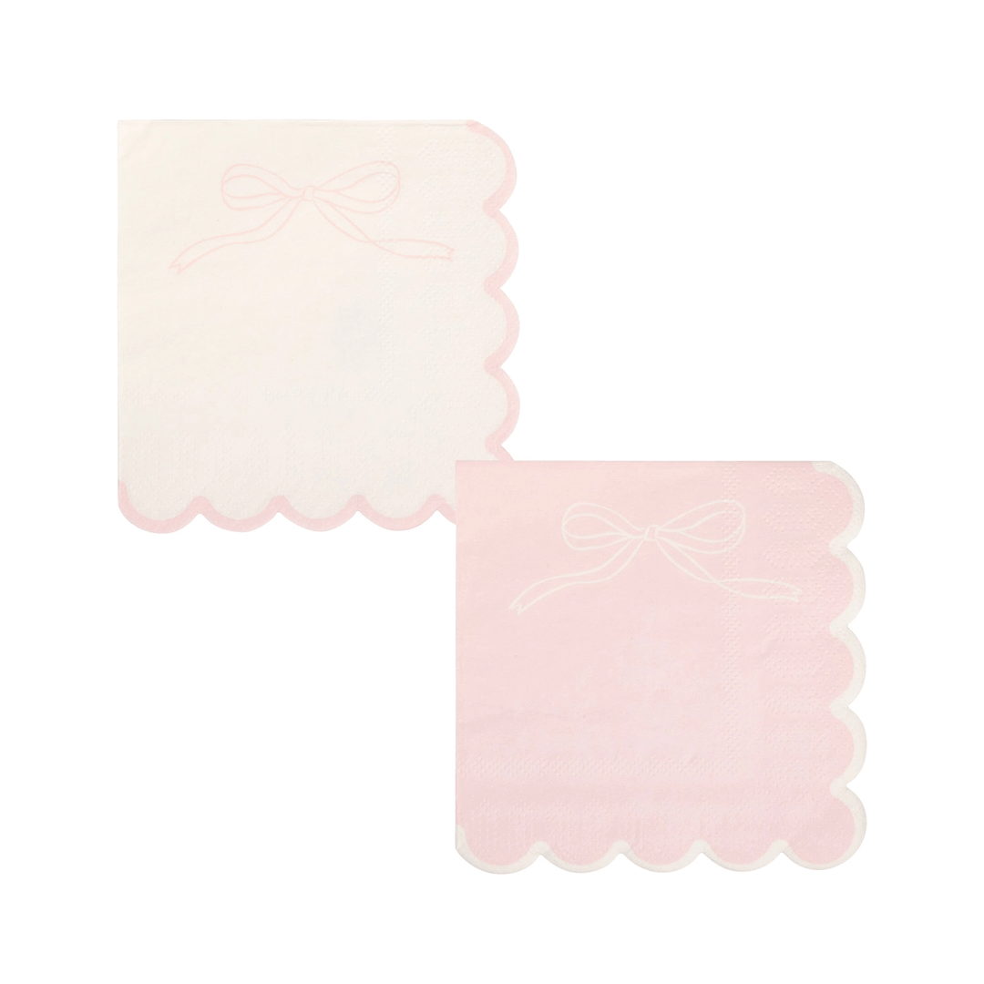 Pink Dainty Bows Cocktail Napkins x 24 cocktail napkins Pink Dainty Bows Cocktail Napkins x 24