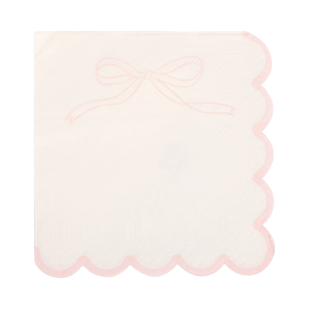 Pink Dainty Bows Cocktail Napkins x 24 cocktail napkins Pink Dainty Bows Cocktail Napkins x 24