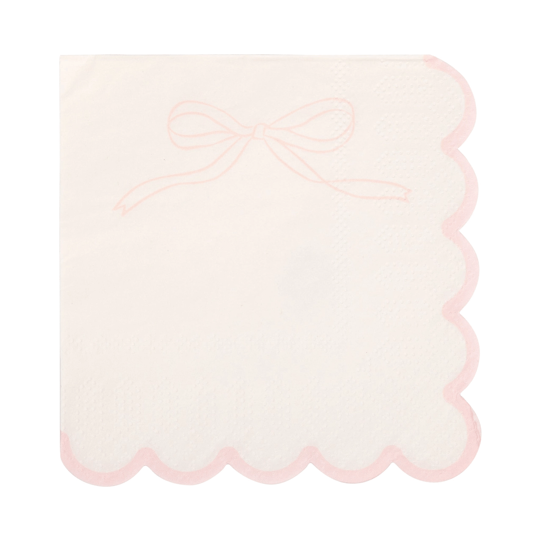 Pink Dainty Bows Cocktail Napkins x 24 cocktail napkins Pink Dainty Bows Cocktail Napkins x 24