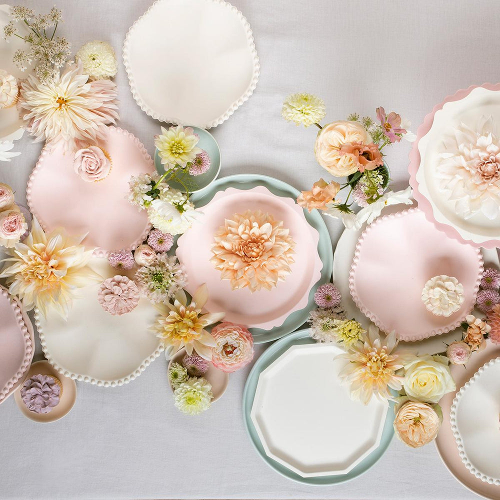 Pink Decagon Compostable Side Party Plates x 8 | Meri Meri party plates Pink Decagon Compostable Side Party Plates x 8