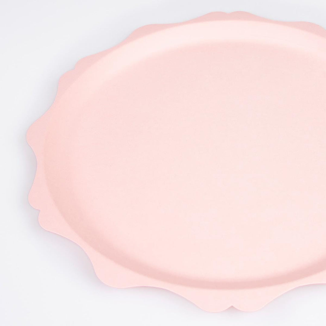 Pink Decorative Edge Compostable Dinner Party Plates x 8 | Meri Meri party plates Pink Decorative Edge Compostable Dinner Party Plates x 8