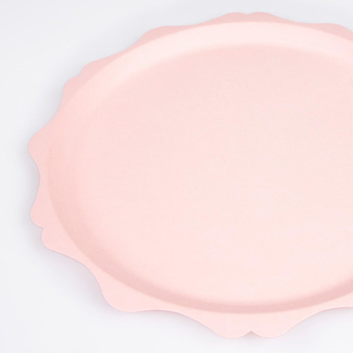 Pink Decorative Edge Compostable Dinner Party Plates x 8 | Meri Meri party plates Pink Decorative Edge Compostable Dinner Party Plates x 8