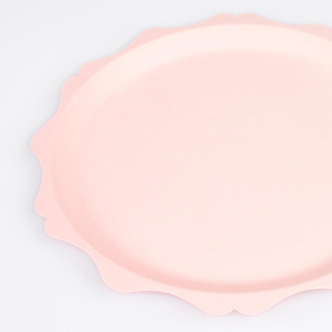 Pink Decorative Edge Compostable Side Party Plates x 8 | Meri Meri party plates Pink Decorative Edge Compostable Side Party Plates x 8