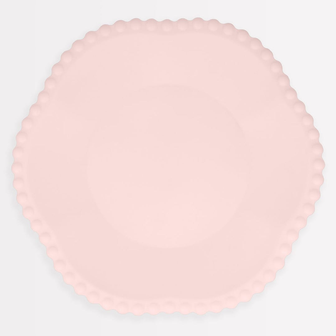 Pink Dot Edged Flower Compostable Dinner Party Plates x 8 | Meri Meri party plates Pink Dot Edged Flower Compostable Dinner Party Plates x 8