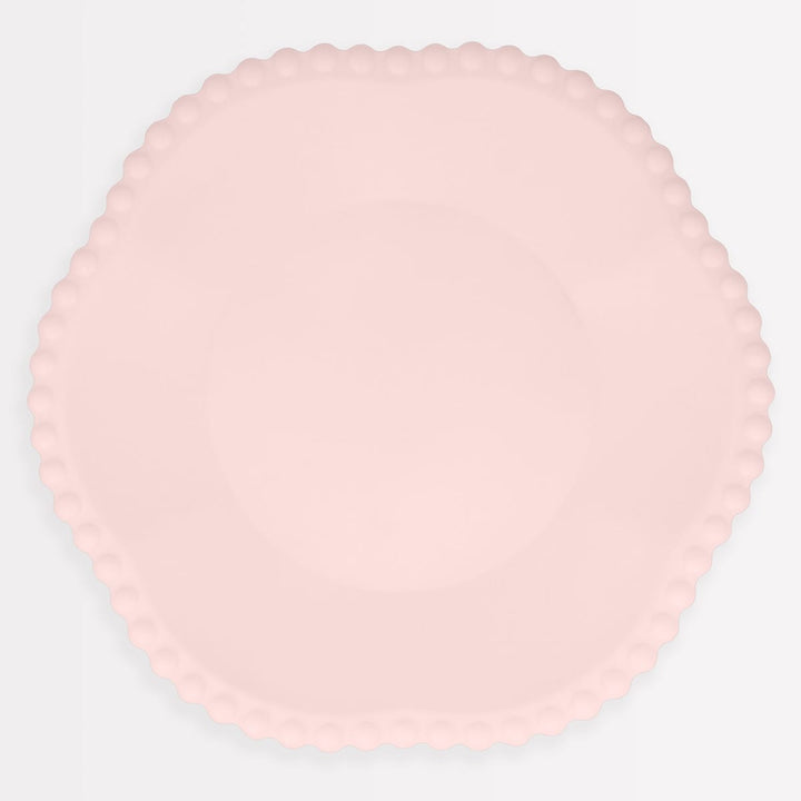 Pink Dot Edged Flower Compostable Dinner Party Plates x 8 | Meri Meri party plates Pink Dot Edged Flower Compostable Dinner Party Plates x 8