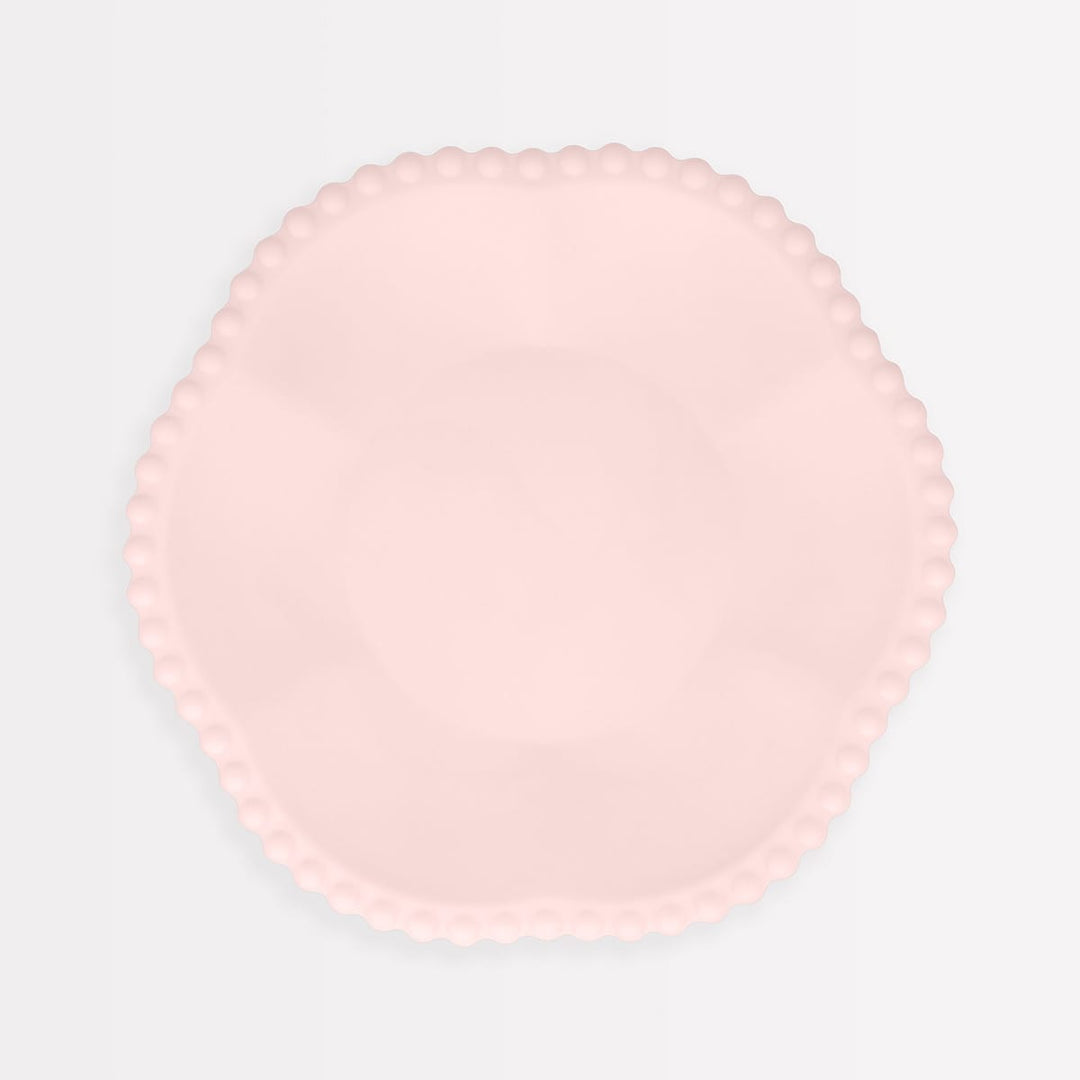 Pink Dot Edged Flower Compostable Side Party Plates x 8 | Meri Meri party plates Pink Dot Edged Flower Compostable Side Party Plates x 8