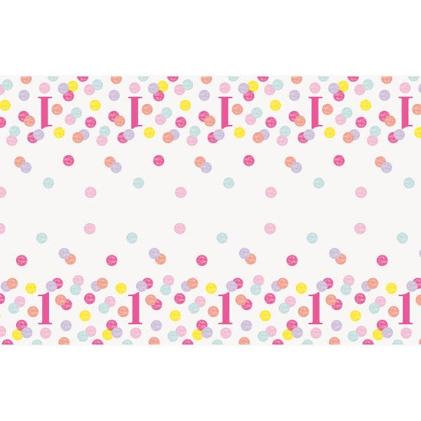 table cover Pink Dots 1st Birthday Party Tablecover