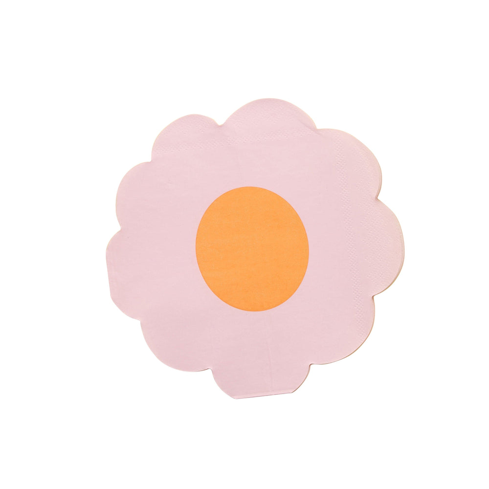 Pink Flower Shaped Paper Napkins x 16 - Floral Party Paper Napkins Pink Flower Shaped Paper Napkins x 16