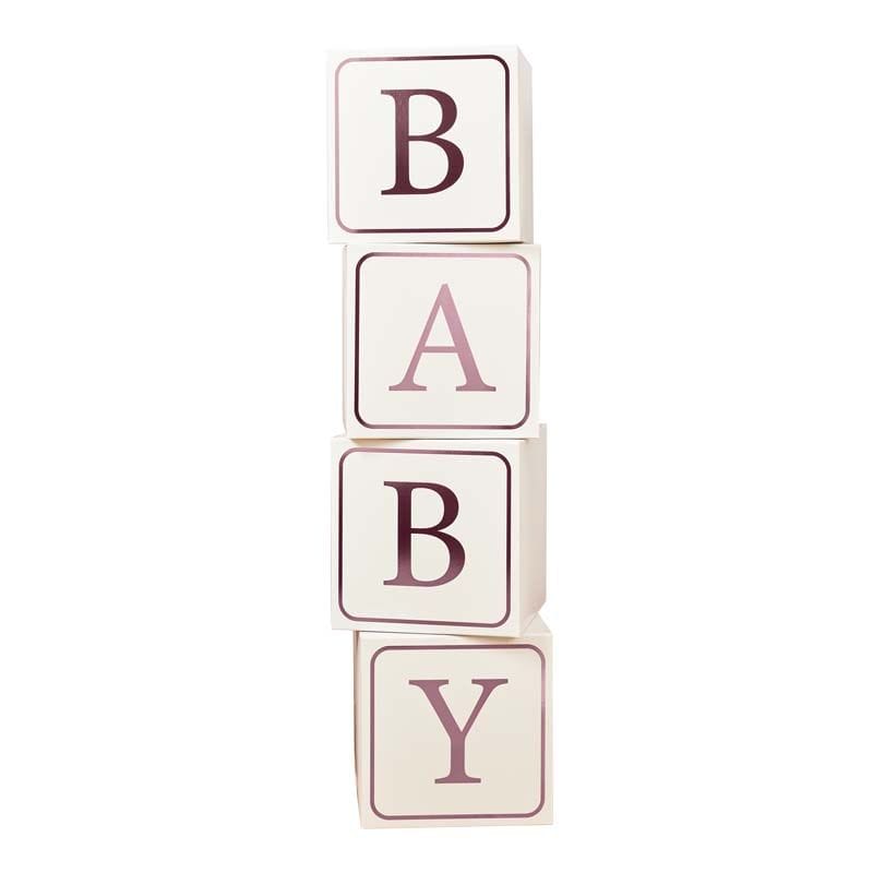 Pink Giant 'BABY' Blocks - Baby Shower Supplies prop Pink Giant 'BABY' Blocks