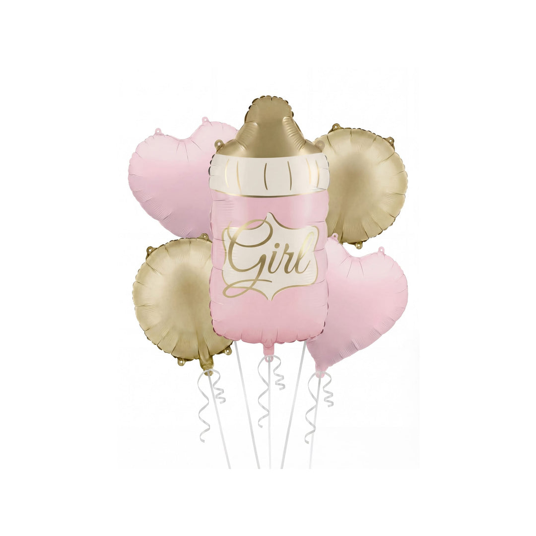 Pink &amp; Gold Foil Balloon Bouquet Set x 5 Foil Balloon Pink &amp; Gold Foil Balloon Bouquet Set x 5 Pink &amp; Gold