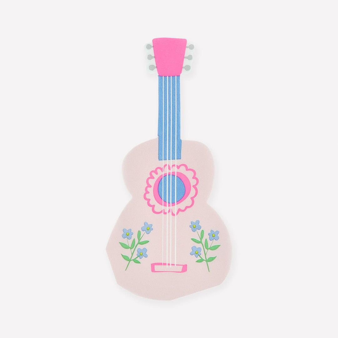 Pink Guitar Shaped Party Napkins x 16 | Meri Meri Party Napkins party napkins Pink Guitar Shaped Party Napkins x 16
