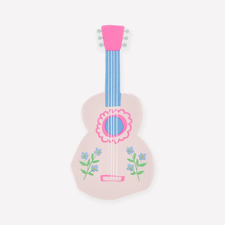 Pink Guitar Shaped Party Napkins x 16 | Meri Meri Party Napkins party napkins Pink Guitar Shaped Party Napkins x 16