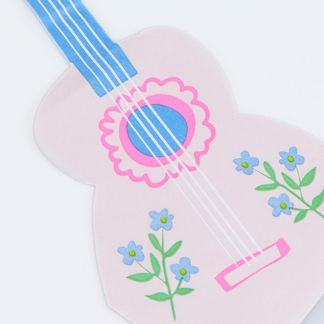 Pink Guitar Shaped Party Napkins x 16 | Meri Meri Party Napkins party napkins Pink Guitar Shaped Party Napkins x 16