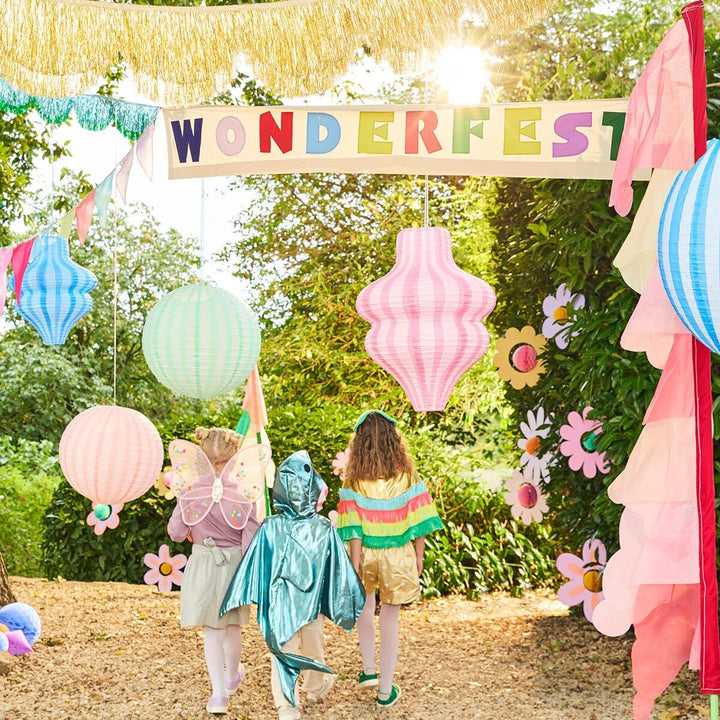 Pink Hanging Party Lanterns x 3 - Meri Meri Pink Party UK Party Decorations Pink Hanging Party Lanterns x 3