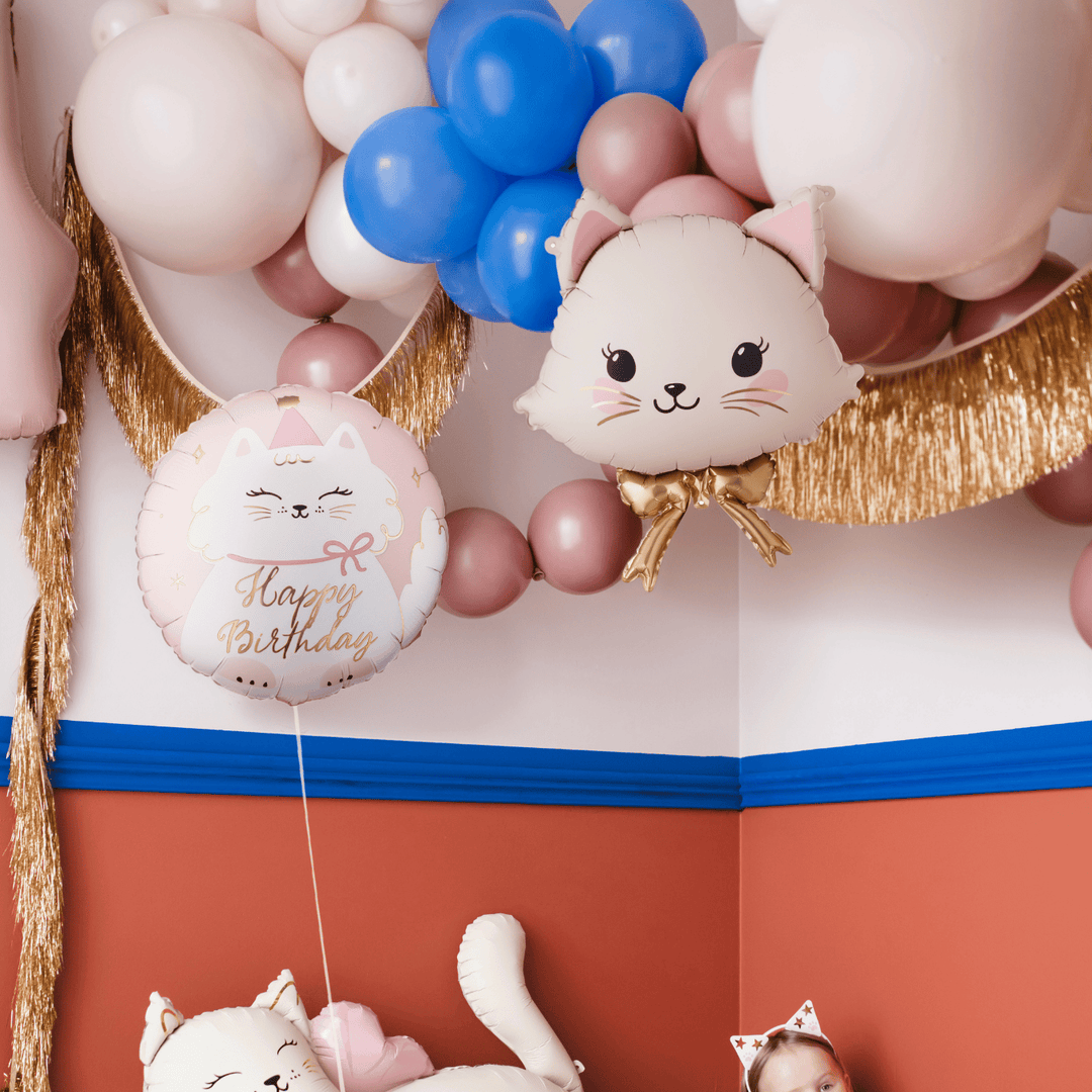 Pink Happy Birthday Kitty Foil Balloon - Cat Party Decorations Balloons Pink Happy Birthday Kitty Foil Balloon