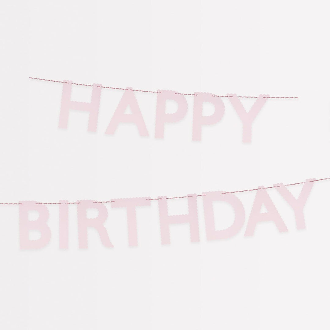 Pink Happy Birthday Party Garland | Meri Meri Bunting Pink Happy Birthday Party Garland
