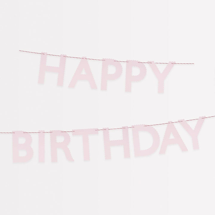 Pink Happy Birthday Party Garland | Meri Meri Bunting Pink Happy Birthday Party Garland