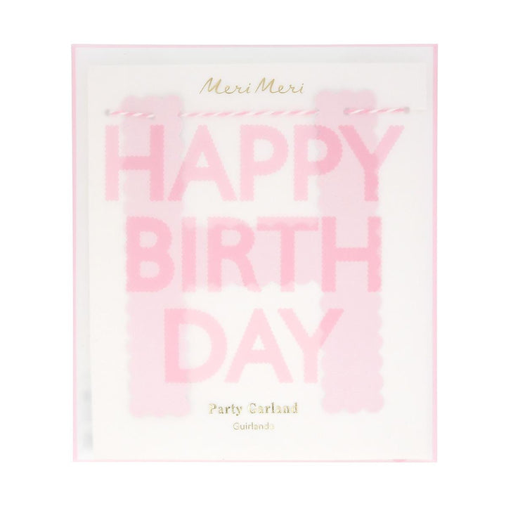 Pink Happy Birthday Party Garland | Meri Meri Bunting Pink Happy Birthday Party Garland