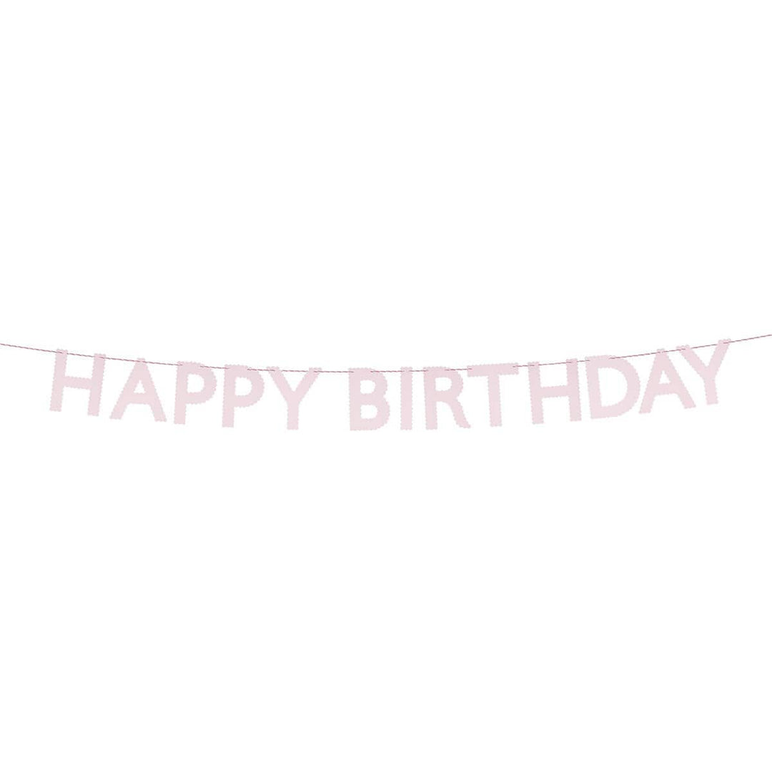 Pink Happy Birthday Party Garland | Meri Meri Bunting Pink Happy Birthday Party Garland