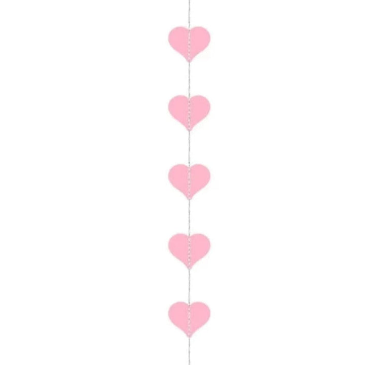 Bunting Pink Hearts Garland - 3m