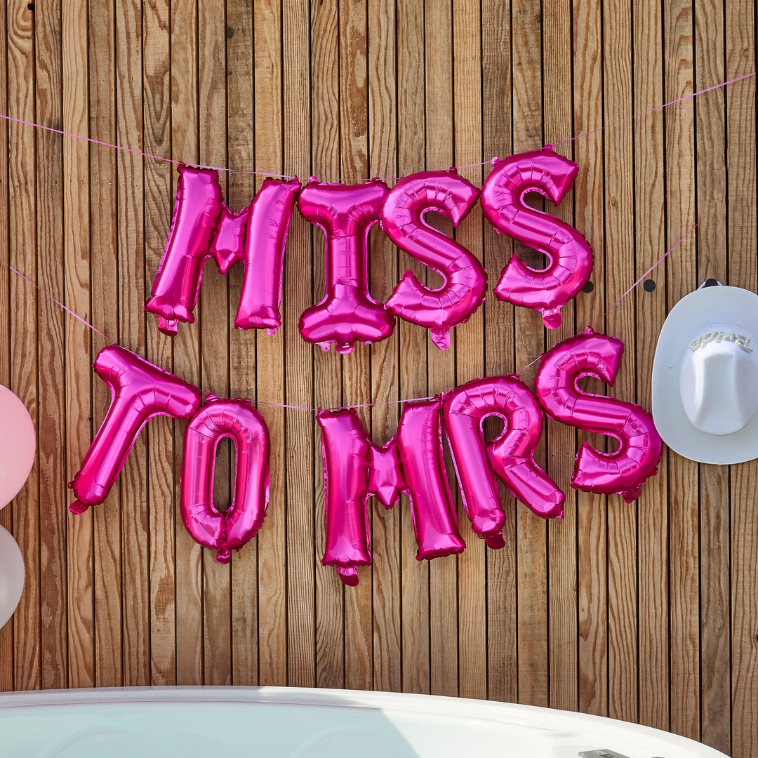 Pink Miss to Mrs Foil Balloon Garland | Hen Party Supplies UK Balloons Pink Miss to Mrs Foil Balloon Garland