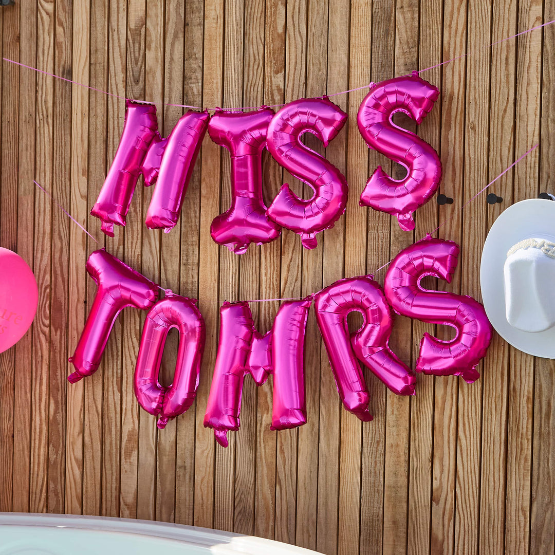 Pink Miss to Mrs Foil Balloon Garland | Hen Party Supplies UK Balloons Pink Miss to Mrs Foil Balloon Garland